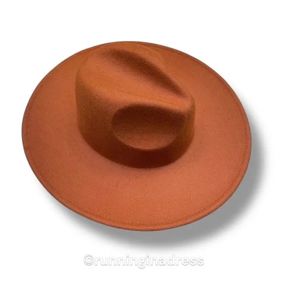 NWOT Free People Clean Slate Felt Adjustable Hat In Color Chestnut Size One Size